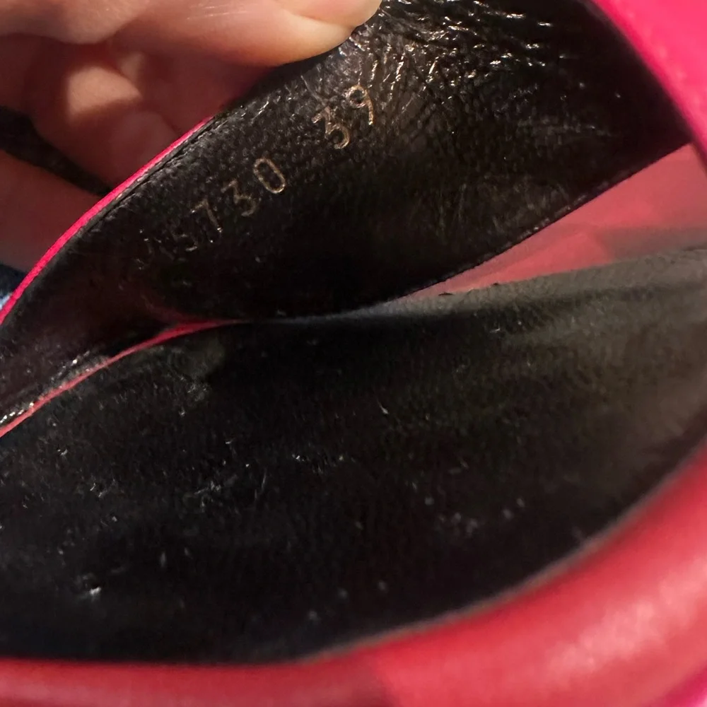 Saint Laurent Red Pink Strappy Sandals - Picture 11 of 13